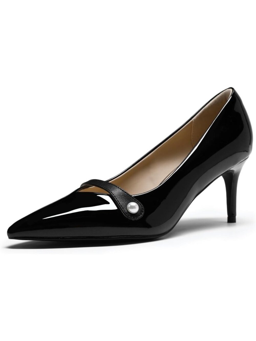 Women's Black Pump Pointed Toe Closed Toe Stiletto Slip On High Heel Dress Shoes